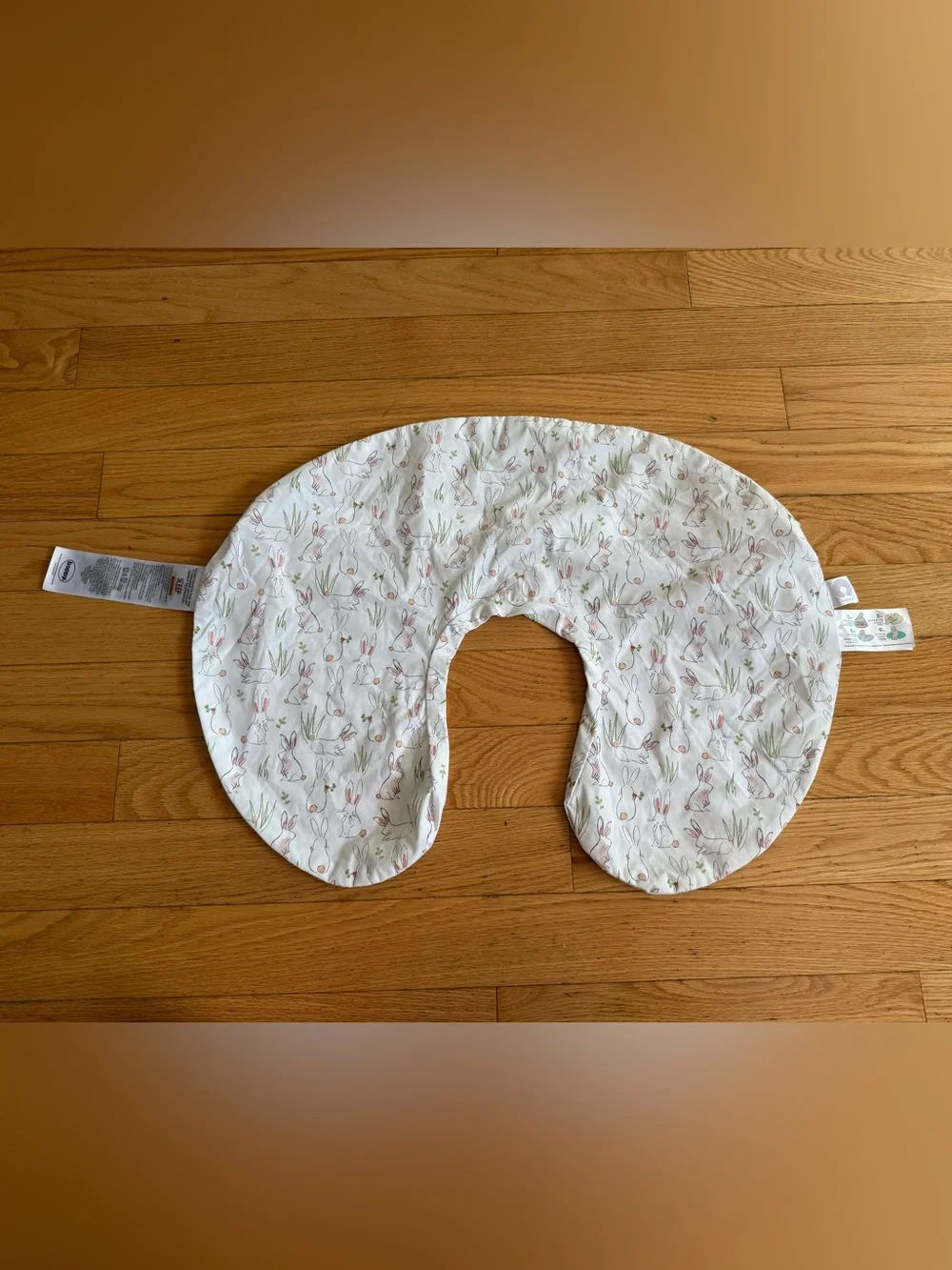 Boppy original nursing pillow cover whimsical, watercolor bunnies pattern